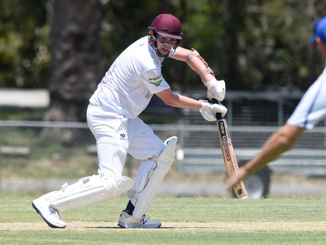 Kookaburra Cup cricket - Palm Beach Currumbin vs. Coomera Hope Island at Salk Oval. Palm beach batsman Zane Beattie. (Photo/Steve Holland)