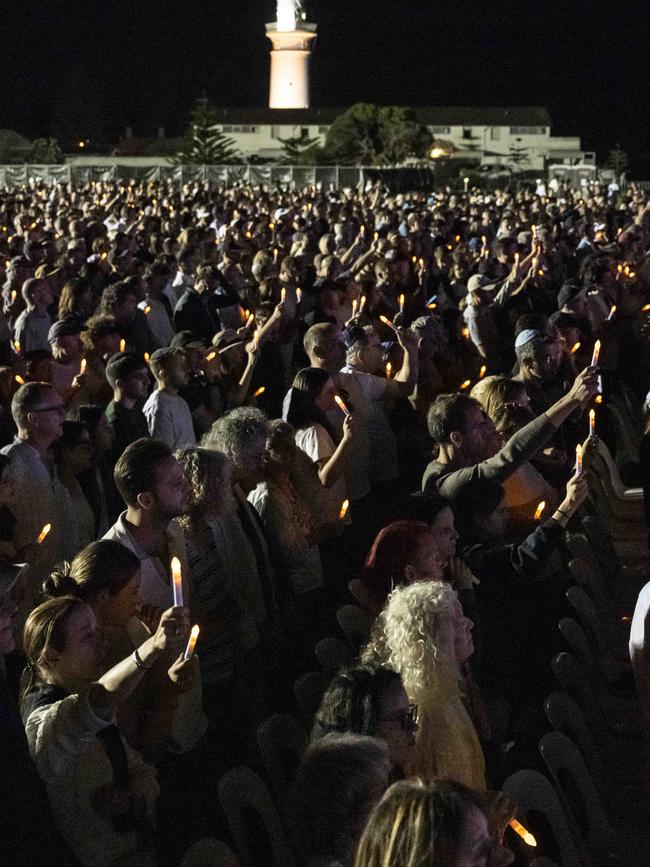 A vigil held in Sydney last month to recognise the one-year anniversary of the Hamas attack on Israel.