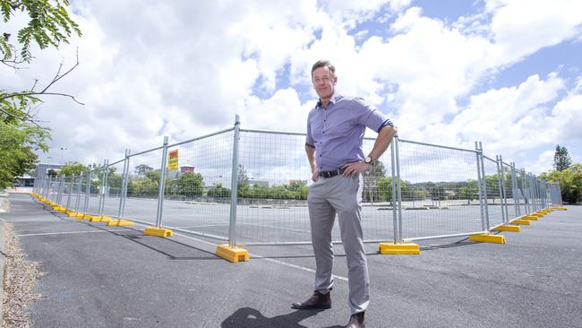 Councillor Darren Power at a Loganholme site near the Hyperdome which remains vacant after 20 years. 