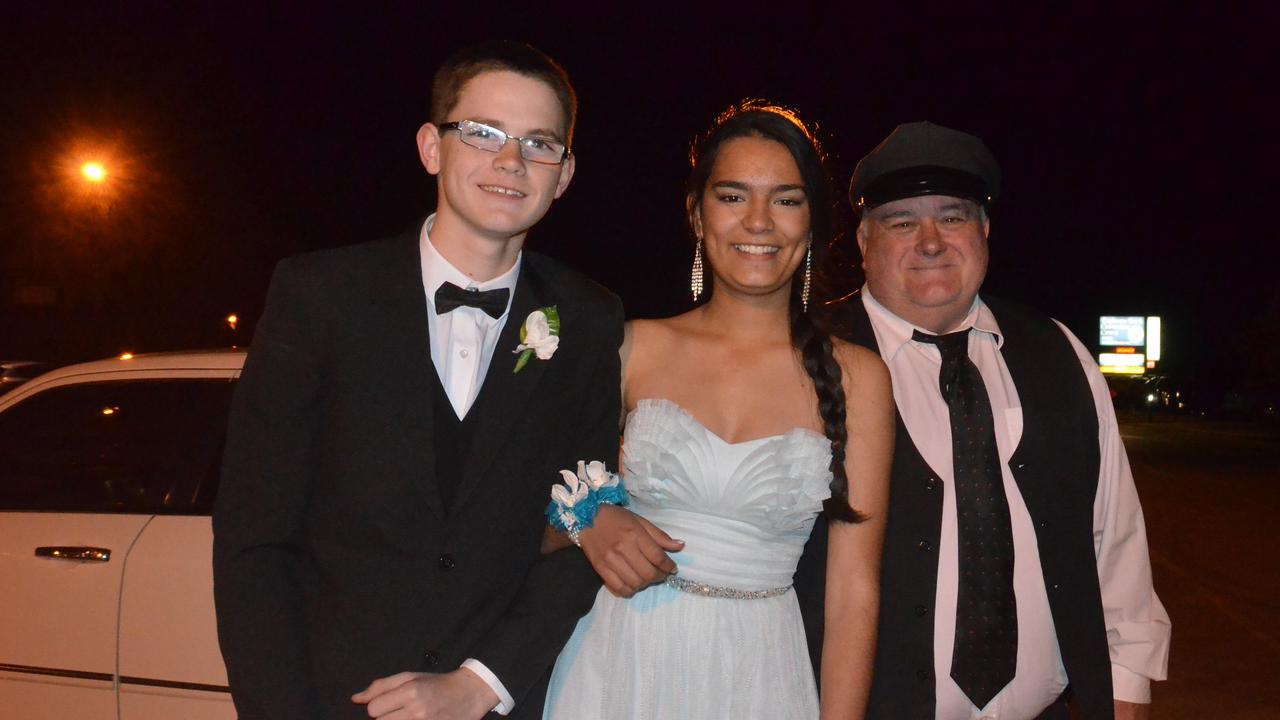 Carl Daly and Ruth Morris were escorted by George Noble from Roma Cabs to the St John's Formal on Friday night. Photo Tom Gillespie / Western Star