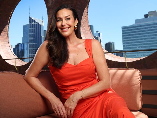 WARNING WARNING CONTACT HERALD SUN PIC DESK WARNING WARNING  Megan Gale celebrates her 50th milestone for David Jones. Location Mid Air, Melbourne Place Hotel.                                                               Picture: David Caird