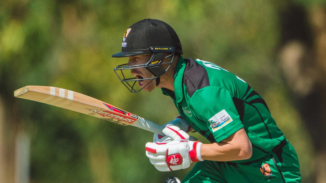 David Warner during the Men's Strike League match between the Desert Blaze and the City Cyclones at Marrara Cricket Ground in Darwin. Picture: AAP Image