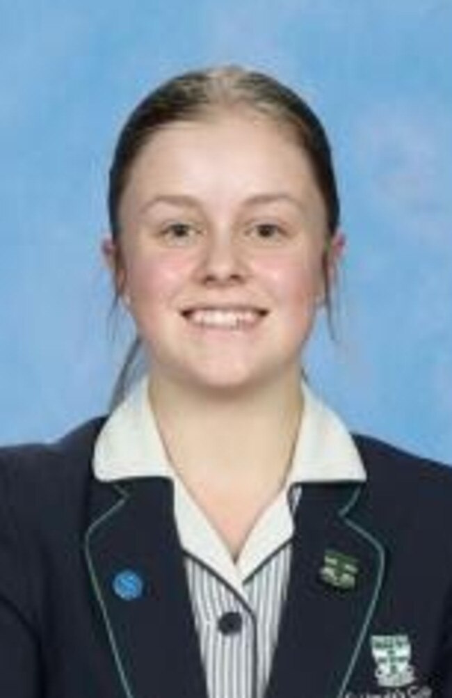 Eve Reimers is a 2025 St Ursula's College leader. Picture: Supplied