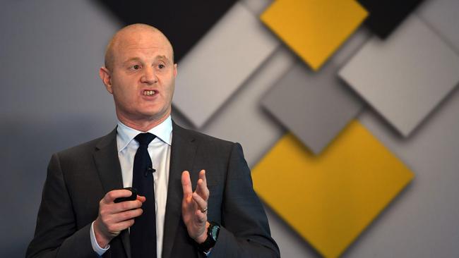 Commonwealth Bank CEO Ian Narev announces record annual profits. Picture: AFP