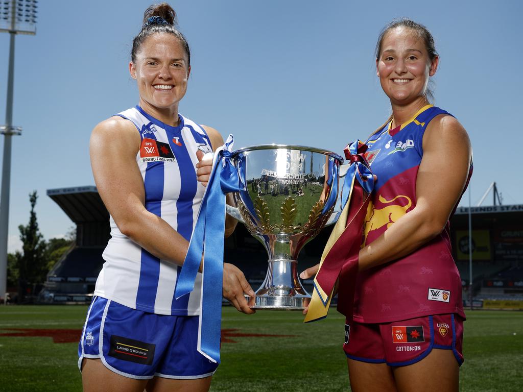 North Melbourne and Brisbane will contest the AFLW grand final on Saturday. Picture: Michael Klein