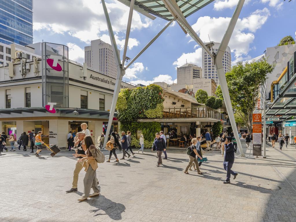 The modern-day Queen Street Mall