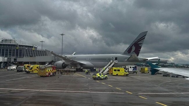 The Qatar plane at Dublin airport.