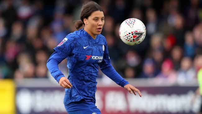 Sam Kerr made her Chelsea debut in a win over Reading at Kingsmeadow. Picture: Getty Images