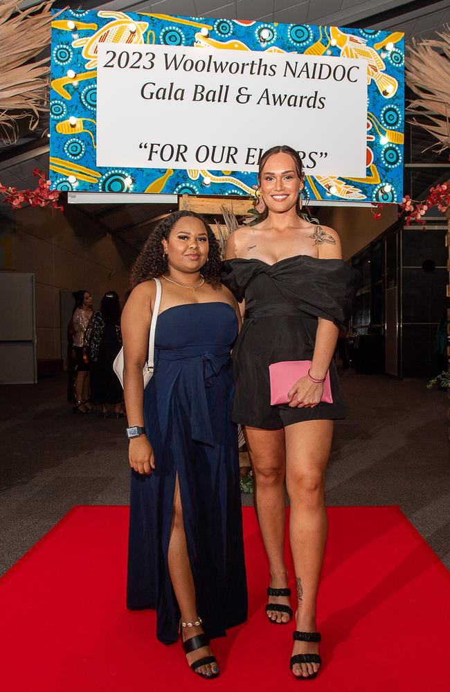 Lorraine Randall and Teegan Wattam attended the NAIDOC gala ball. Picture: Pema Tamang Pakhrin