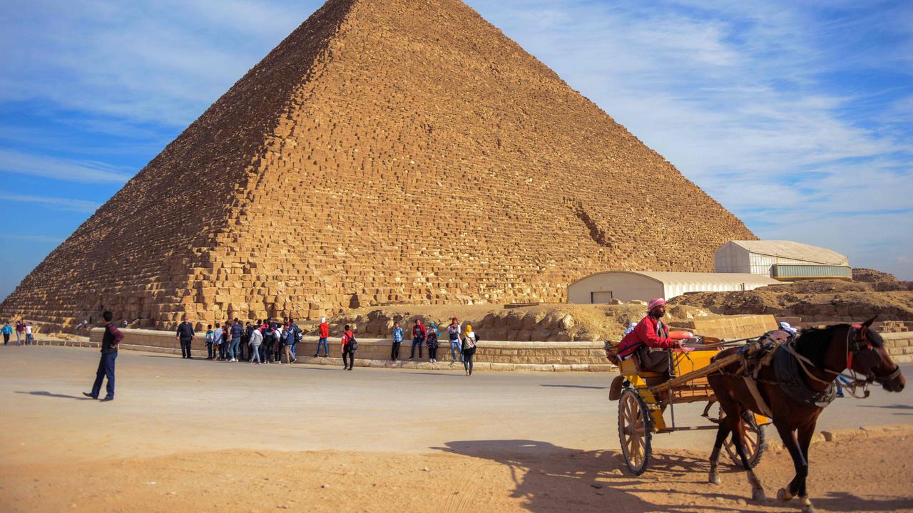 A view of the Great Pyramid of Khufu (also spelled Cheops) on the Giza Plateau on the southwestern outskirts of the capital Cairo. Picture: AFP/ Mohamed El-Shahed