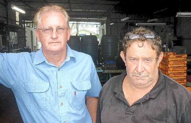 UP IN ARMS: Wyrallah farmer Kel Graham and Tullera farmer Jeff Zanette are opposed to Lismore City Council’s Biodiversity Protection Strategy. Picture: Jamie Brown