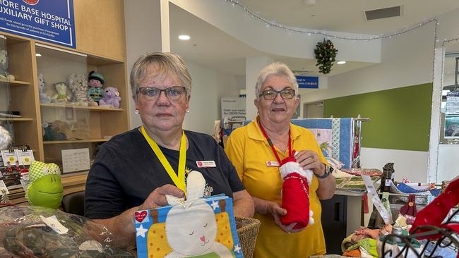 Pauline Strong and Colleen Glencross from the Lismore Base Hospital Auxiliary are holding a Christmas themed gift stall in the foyer of the hospital to raise funds for a cell saver transfusion system.