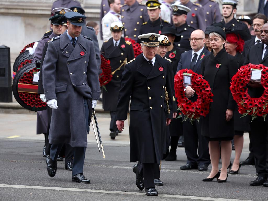 Prince William, Prince and King Charles were in step. Picture: Getty Images.