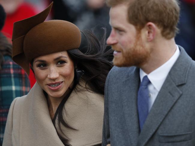 Prince Harry and Meghan Markle before they stepped away from their royal duties. Picture: AFP