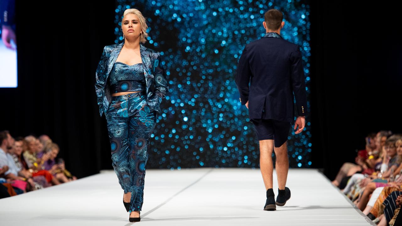 2024 Country to Couture at the Darwin Convention Centre showcases hand-designed First Nations fashion. Picture: Pema Tamang Pakhrin