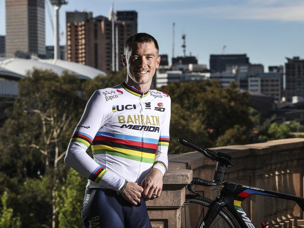 The two-time World Champion in his rainbow jersey.