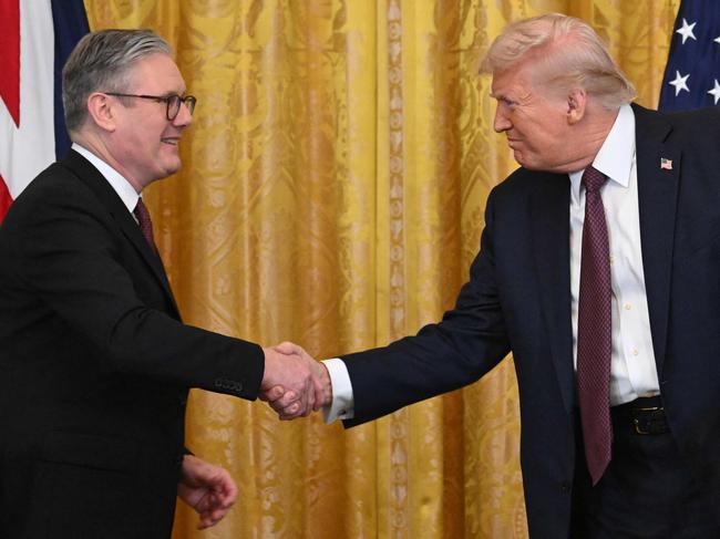 (FILES) US President Donald Trump holds a press conference with British Prime Minister Keir Starmer in the East Room of the White House in Washington, DC, on February 27, 2025. Keir Starmer and Donald Trump spoke on Sunday and discussed 