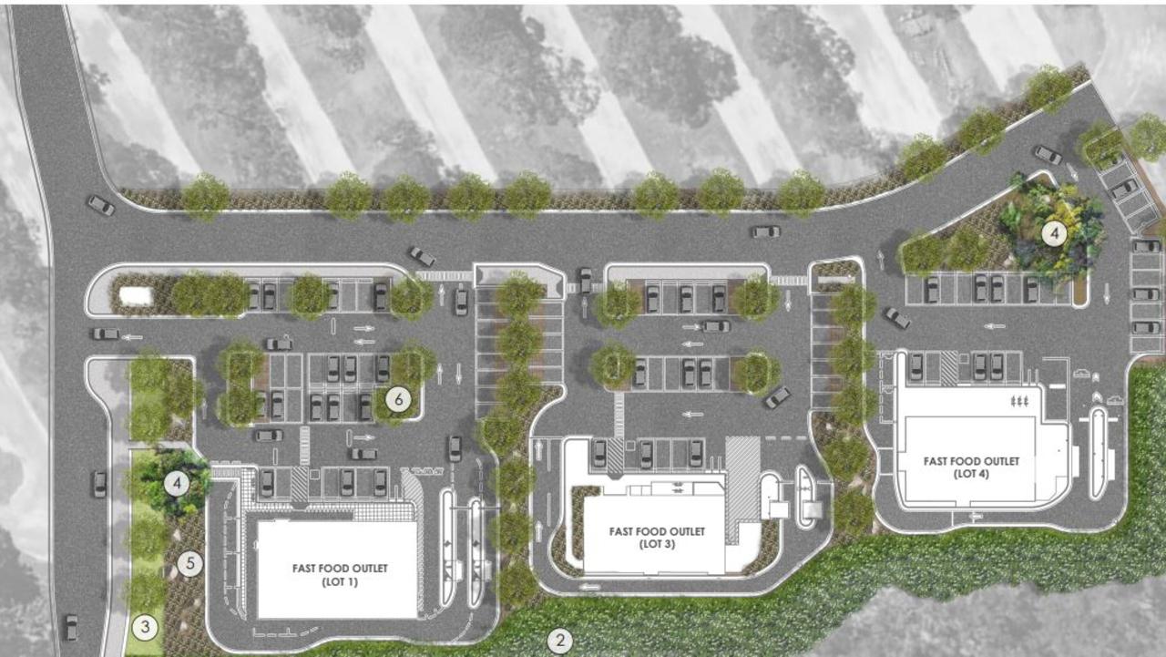 A controversial fast food development featuring KFC, McDonald’s and Guzman y Gomez has been approved for Kariong. Picture: Supplied