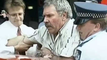 Mr Karlson was arrested outside the Brisbane restaurant in 1991. Picture: 10 News First
