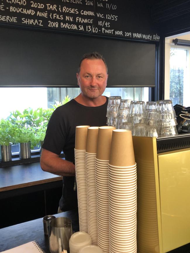 The owner of Frank's Bar, a licensed cafe in the Garden Court Arcade on Avalon Pde, Avalon Beach, is confident the NSW Government's Dine & Discover  COVID-19 economic stimulus program will bring in more customers. Picture: Jim O'Rourke  .