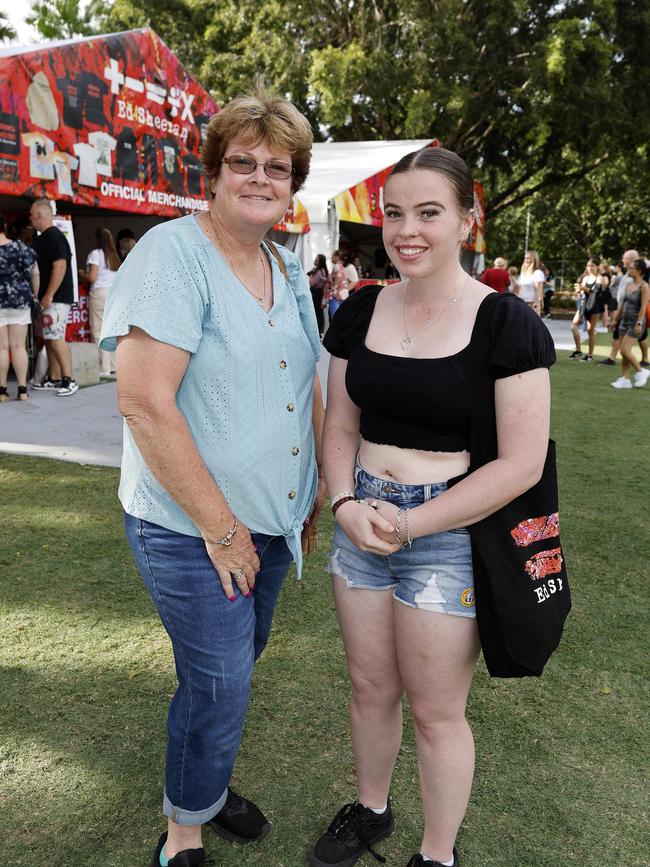 Megan OÃ•Connor and Ang OÃ•Connor at the Ed Sheeran concert at Suncorp Stadium. Picture: Josh Woning