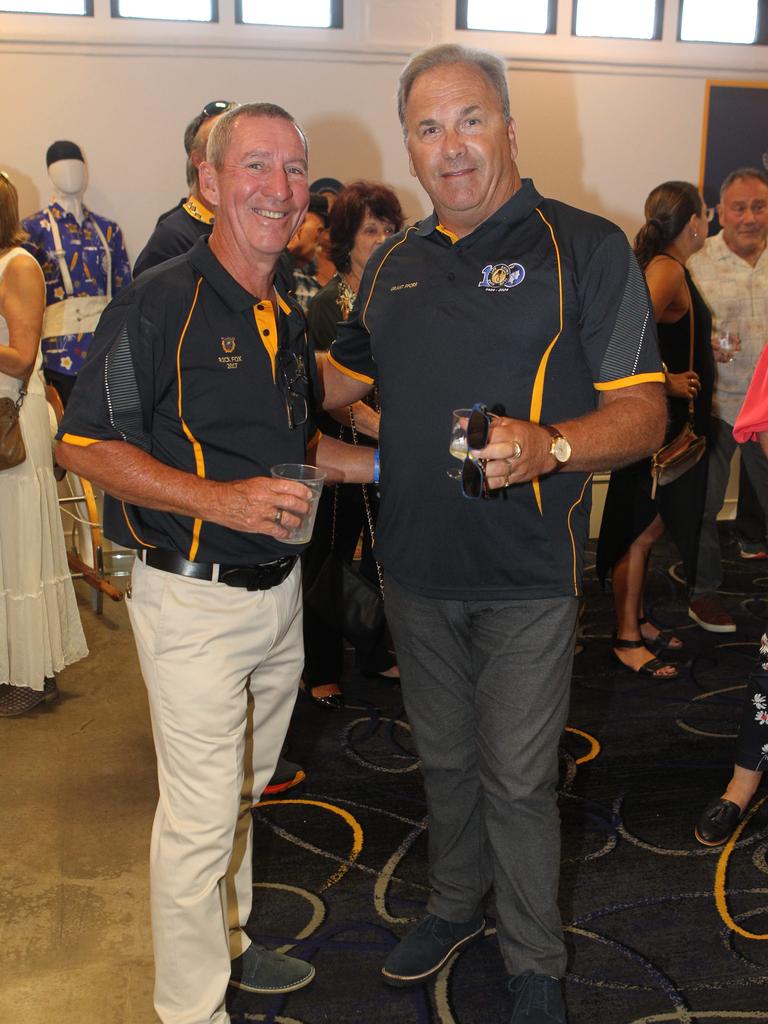 Southport SLSC 100th birthday celebrations. Rick Fox and Grant Pforr. 19 October 2024 Main Beach Picture by Richard Gosling