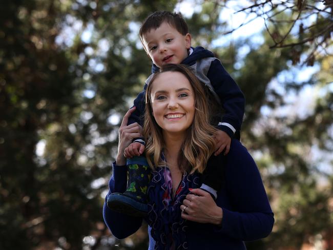 Emma Micallef with her son Felix. Emma had an ovary taken to preserve her fertility before cancer treatment. Picture Gary Ramage