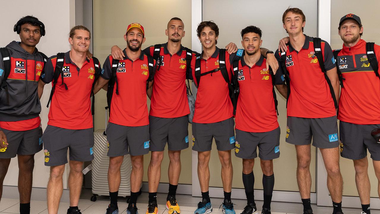 The Gold Coast Suns Territory contingent Lloyd Johnston, Jed Anderson, Ben Long, Joel Jeffrey, Sean Lemmens, Malcolm Rosas, Sandy Brock and Jy Farrar Picture: Pema Tamang Pakhrin