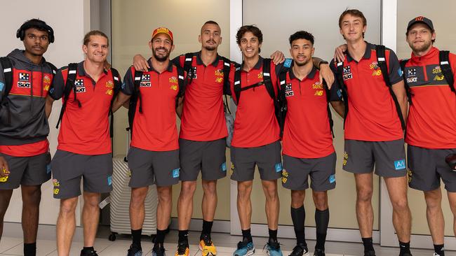 The Gold Coast Suns Territory contingent Lloyd Johnston, Jed Anderson, Ben Long, Joel Jeffrey, Sean Lemmens, Malcolm Rosas, Sandy Brock and Jy Farrar Picture: Pema Tamang Pakhrin