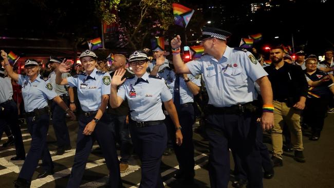 NSW Police, including Commissioner Karen Webb, at the 2023 Sydney MArdi Gras Parade. Picture: Supplied