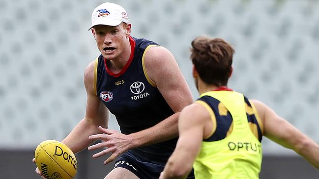 Sam Jacobs at Crows training on Wednesday. Picture: Sarah Reed