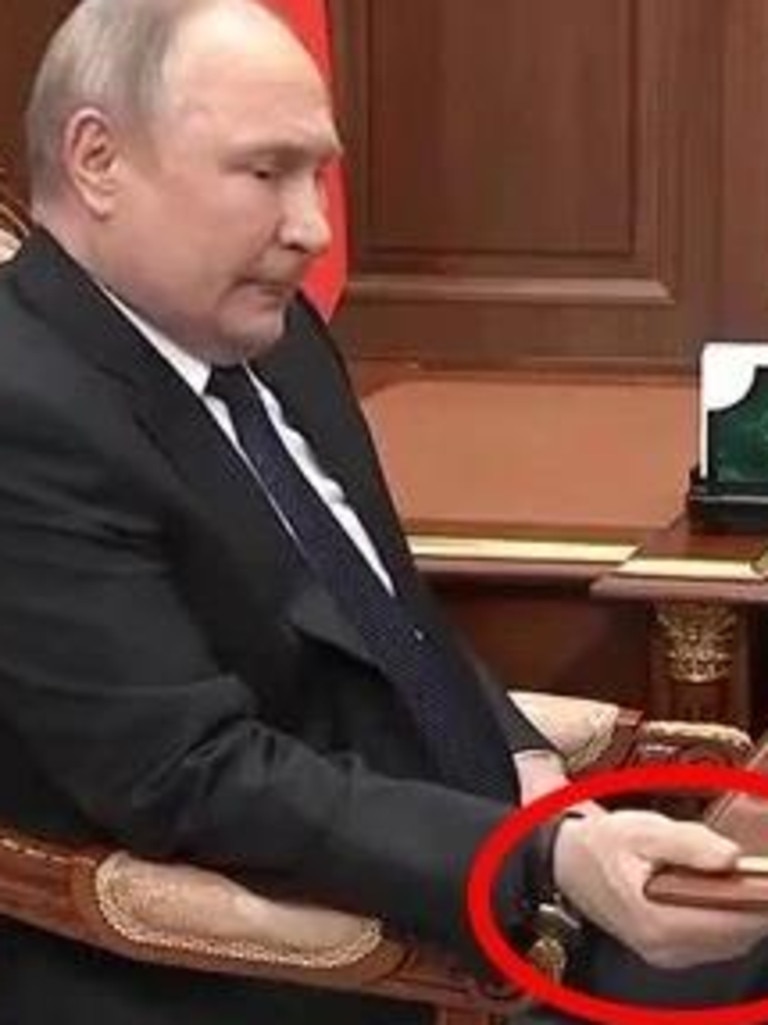 Putin's health has been in the spotlight after the dictator was seen 'in pain' and gripping a table during a televised meeting.