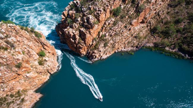 63/71Horizontal Falls, Talbot Bay - Western Australia
A natural phenomena that dazzles all who see it, the Horizontal Falls are caused by the tide pushing through the narrow gap of the McLarty ranges. Famously, the Horizontal Falls were called “one of the greatest natural wonders of the world” by David Attenborough ... and if it's good enough for Sir D, it's definitely got our tick of approval. Picture: Tourism Western Australia
See also: 20 best things to do in WA