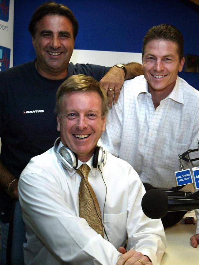 Dom in a previous radio role with SEN with Mark Aiston and Mark Bickley. Picture: Advertiser Library