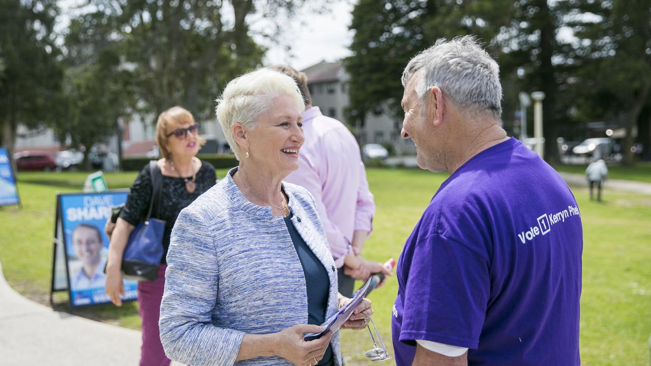 Independent candidate in the Wentworth by-election, Kerryn Phelps, at pre-polling at Waverly Oval today. Picture: Dylan Robinson