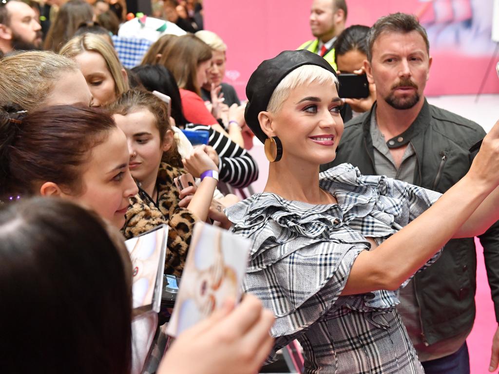 Katy Perry photographed at Westfield Marion, Adelaide on Sunday the 29th of July 2018. (AAP/ Keryn Stevens)