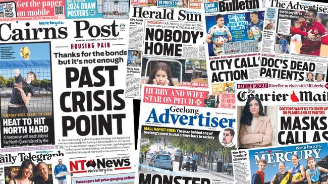 The front pages from across News Corp publications.