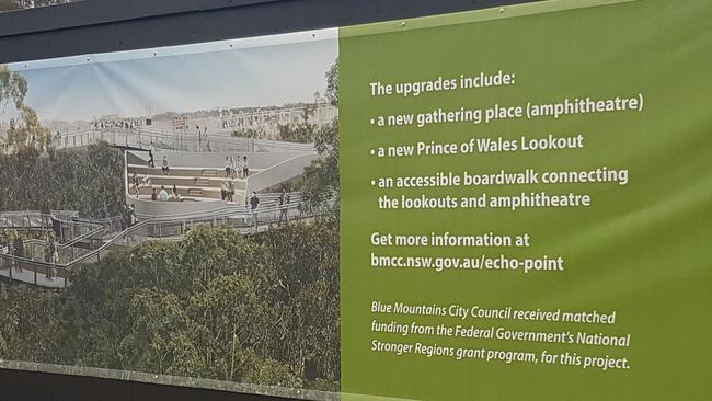 Signs explain what’s planned for Echo Point. Picture: Isabell Petrinic