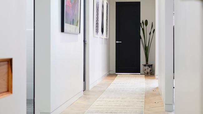 Bianca and Carla’s hallway was described as sexy, with Neale loving the carpet runner. Source: The Block