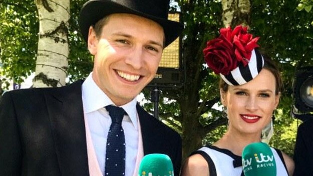 ITV racing commentator Oli Bell and Francesca Cumani. Picture: Supplied