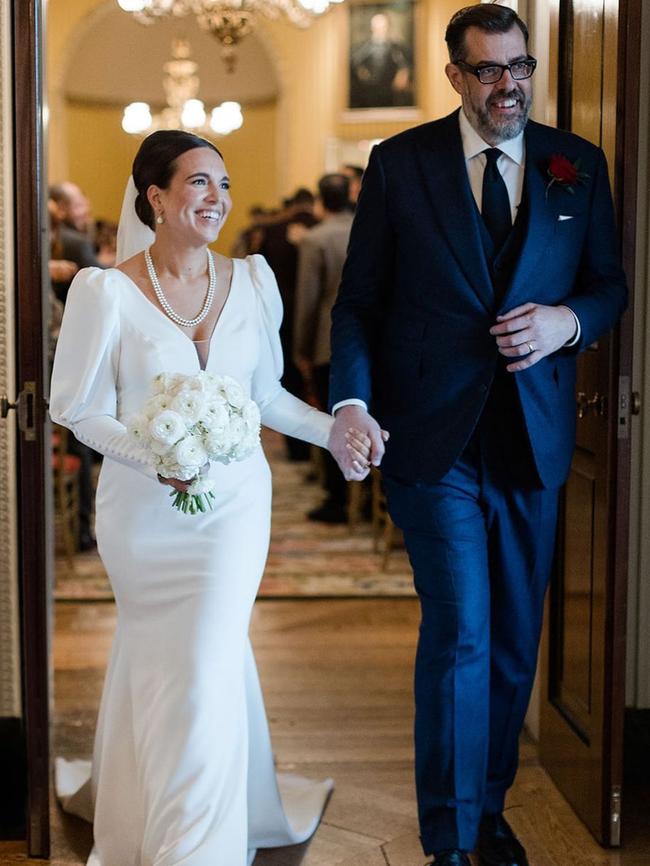 Richard Osman and Ingrid Oliver on their wedding day earlier this year. ‘The most magical, joyful day ... We're so, so happy,’ he said, on Instagram