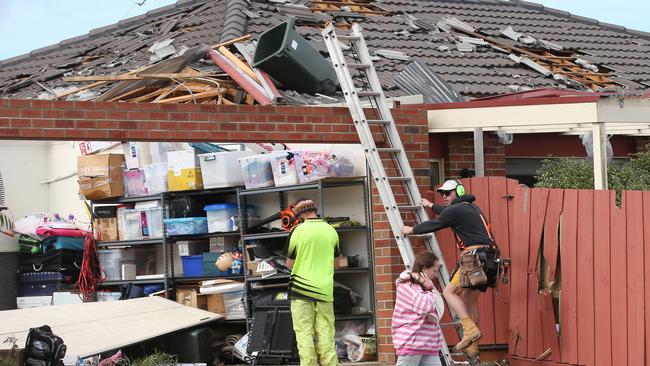 The damaged home in Oakwood Cres. Picture: David Crosling