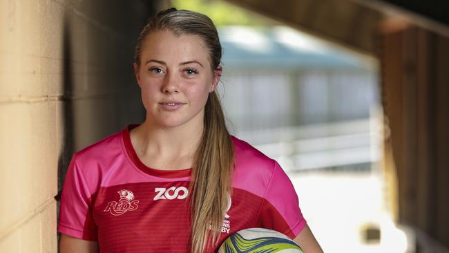 Queensland Reds player Samantha Treherne. Please credit: Brendan Hertel, QRU