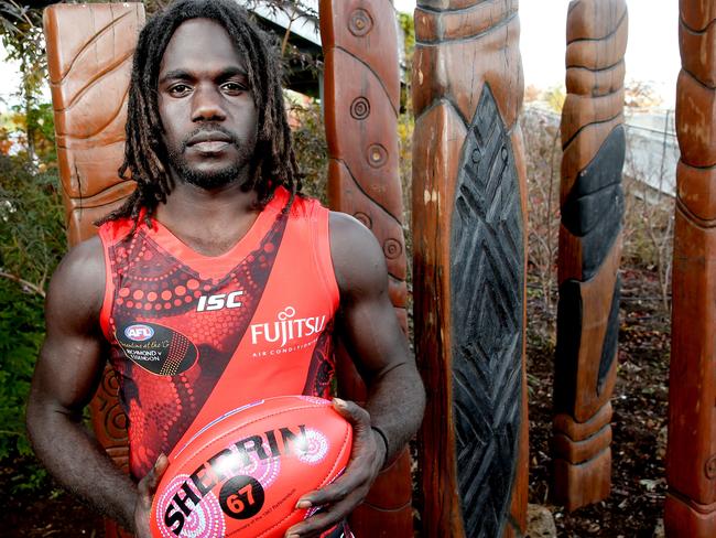 McDonald-Tipungwuti wearing the club’s indigenous jumper. Picture: Mark Wilson