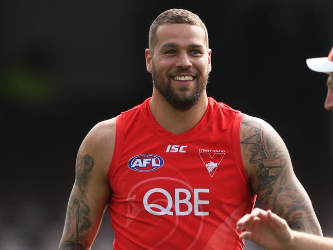 Lance Franklin during the Sydney Swans final training session ahead of their final against the GWS Giants at the SCG. Picture. Phil Hillyard