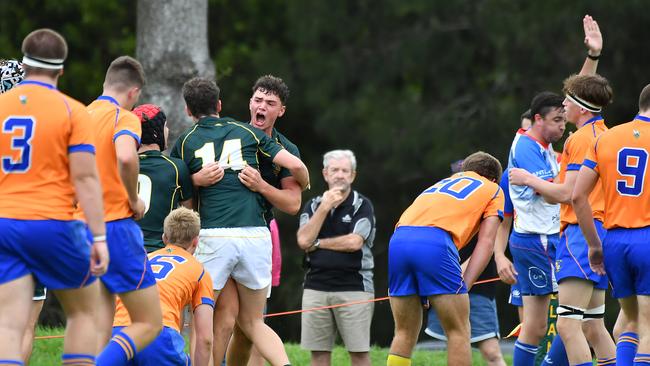 Jackson Connor celebrating a try. Picture, John Gass