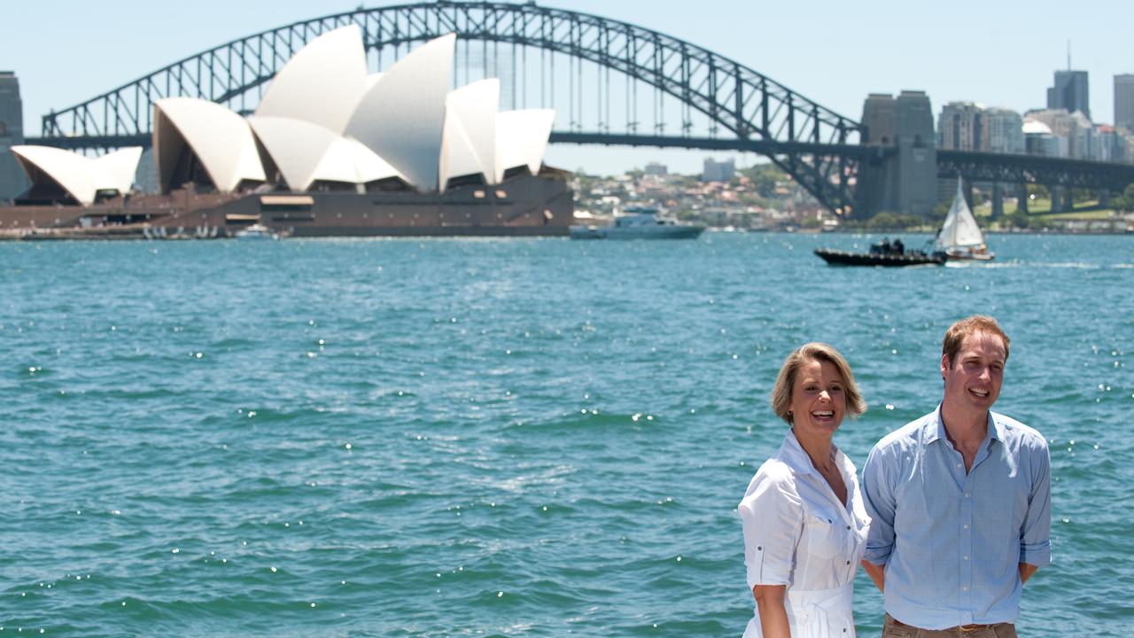 The prince poses with then NSW Premier Kristina Keneally.