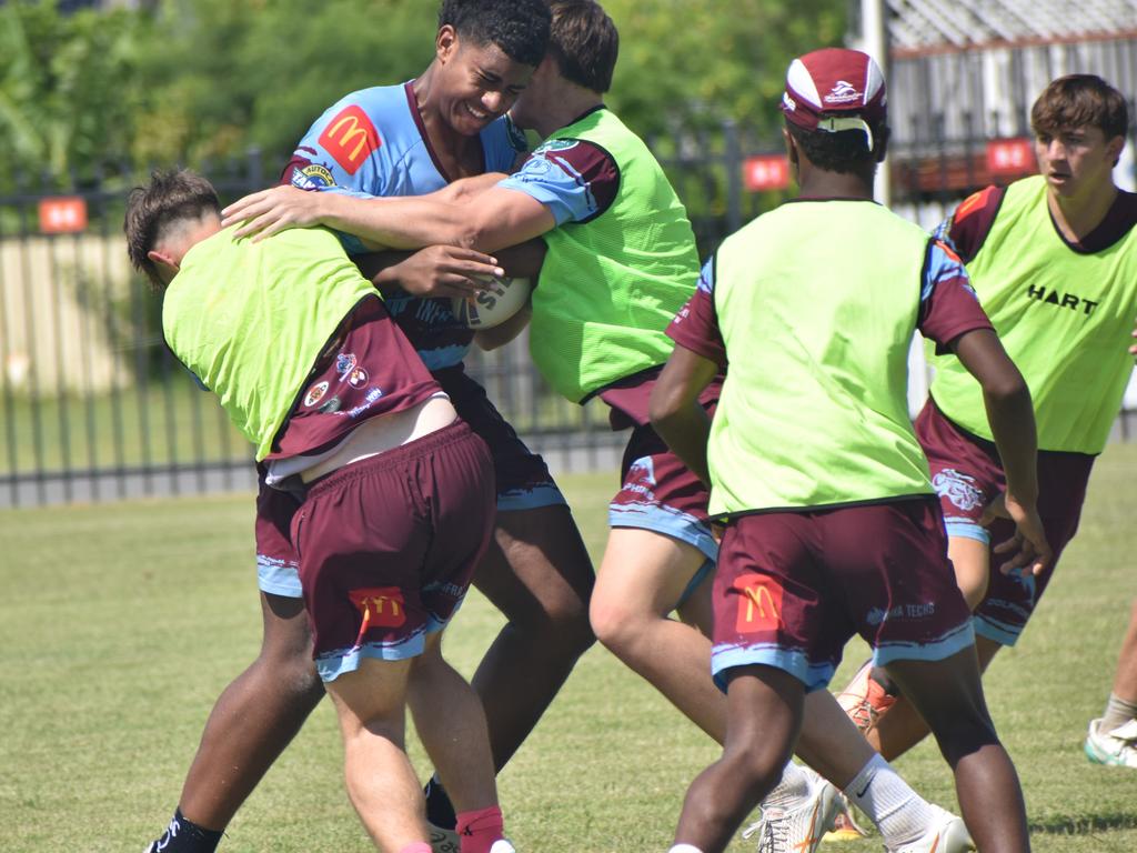 CQ Capras under-17 boys squad pre-season training session at The Cathedral College, Rockhampton, on January 11, 2025.