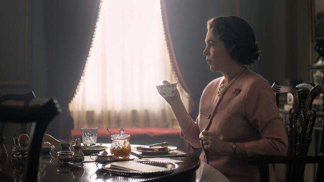 Olivia Colman as Queen Elizabeth in Netflix series The Crown. Colman replaces Claire Foy, who played the Queen in the first two seasons, as the drama advances to 1963 at the beginning of its third season.