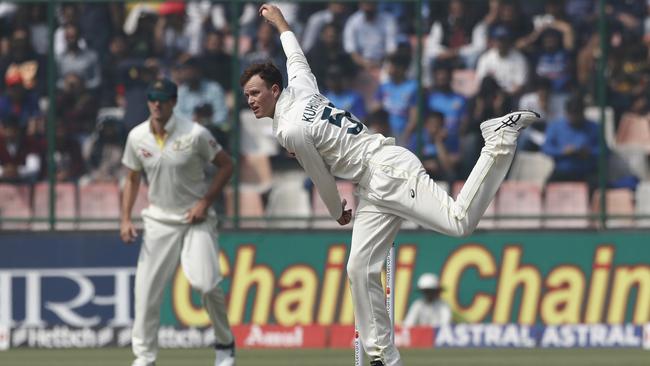 Matt Kuhnemann made his Test debut in India in 2023. Picture: Pankaj Nangia/Getty Images